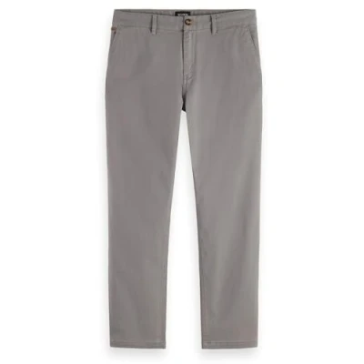 Image of Scotch &amp; Soda Men&#039;s Drift Regular Tapered Twill Chinos Pants, Asphalt 7434, 33 W/32 L