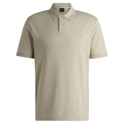 Image of BOSS Men&#039;s Pe_Interlock Polo, Light Beige271,