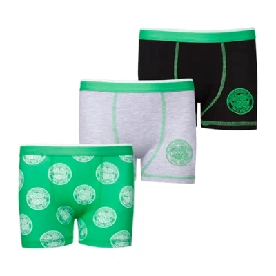 Image of Celtic F.C. Boys Boxers Boxer Shorts Pack of 3 Gifts For Multipack Underwear Underpants Merchandise 10 11 Years Green