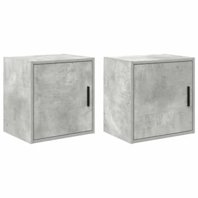Image of vidaXL Garage Wall Cabinets Concrete Grey Engineered Wood, 2 PCS Ideal for Garage/Utility Room 30x30x41 cm Durable &amp; Moisture Resistant Home/Office Storage Solution