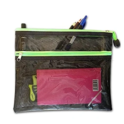 Image of Waterproof PVC Twin Zip Pouch Travel Cosmetic Wash Bags Available in A4, A5 &amp; DL (A5 (19 x 24 cm))