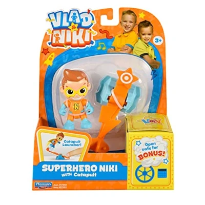 Image of BANDAI Vlad &amp; Niki Play Action Figure Superhero Articulated Figurine with Accessories, Multicolor, P57552
