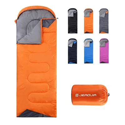 Image of Sleeping Bags for Adults Women Backpacking Lightweight Waterproof Summer Weather Bag Girls Warm Camping Hiking Outdoor Travel Hunting with Compression Bag(Orange)