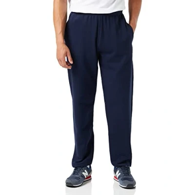 Image of Fruit of the Loom Open Hem Jog Pants Joggers, Navy, X Large