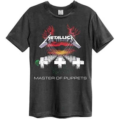 Image of Amplified Metallica Men&#039;s Rock Band T Shirt Master of Puppets (Grey) (S XXL) Grey X Large