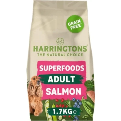 Image of Harringtons Superfoods Complete Grain Free Hypoallergenic Salmon with Veg Dry Adult Dog Food 1.7kg (Pack of 4) Made All Natural Ingredients