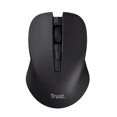 Image of Trust Mydo Silent Wireless Mouse, 82% Recycled Plastics, 1000 1800 DPI, Storable USB Receiver, RF 2.4GHz, for Left and Right Hand Users, Quiet Optical Computer Mouse PC, Laptop, Mac Black