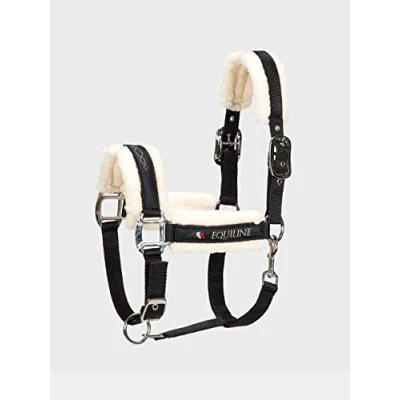 Image of Equiline TOM HALTER WITH LAMBSKIN BLACK SS 2019, Eq19_FS_Gr.:COB