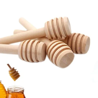 Image of Honey Dipper Stick Mini Wooden Dippers Sticks Dispensing Collecting Kitchen Dining (3 inch) (50pcs)