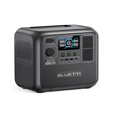 Image of BLUETTI AC70 Portable Power Station, 768Wh LiFePO4 Battery with 2 AC Outlets 1000W (2000W Pic), 100W USB Type C Port, Product Was Not Used (Refurbished)