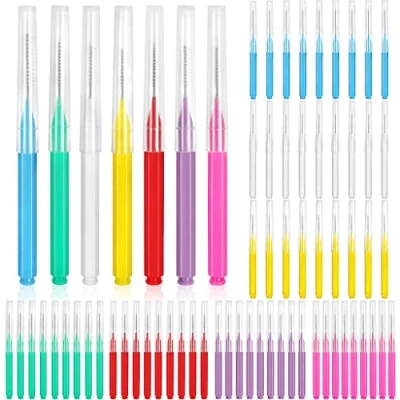 Image of 70 Pieces Interdental Brush, Toothpicks Tooth Flossing Head Oral Dental Hygiene Brush,Teeth Cleaner Floss Stick Cleaning Tool