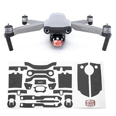 Image of Wrapgrade Skin Compatible with DJI Mavic Air 2 Accent Color A (BLACK BUMPY CAMO)