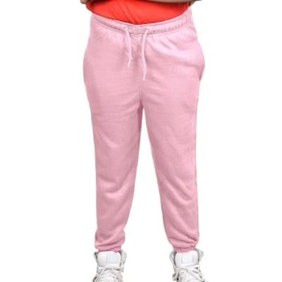 Image of True Face Kids Trouser Fleece Jogging Bottoms PE Sweatpants Multi Pockets Drawstring Elasticated Joggers Cuffed Girls Boys Plain Sports School Pants Light Pink 13