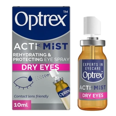 Image of Optrex Actimist Double Action, Dry Eye Spray, 10ml, Eyes Treatment, Spray For Tired and Eyes, Long Lasting Relief, Action Medication,