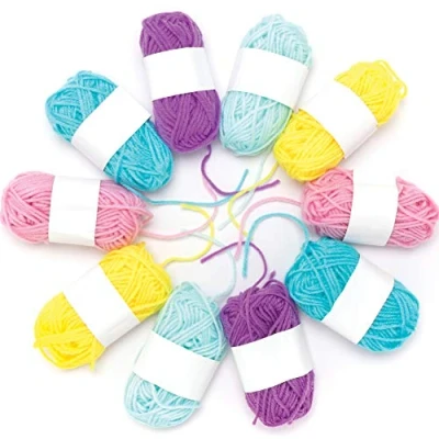 Image of Baker Ross Pastel Wool Pack of 10, Craft Supplies for Kids (AT404)