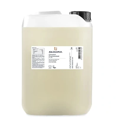 Image of Naissance Liquid Fractionated Coconut Oil (No. 218) 5 Litres 100% Pure Natural for Skin, Hair, Lip Gloss, DIY Beauty Recipes, Aromatherapy, Massage