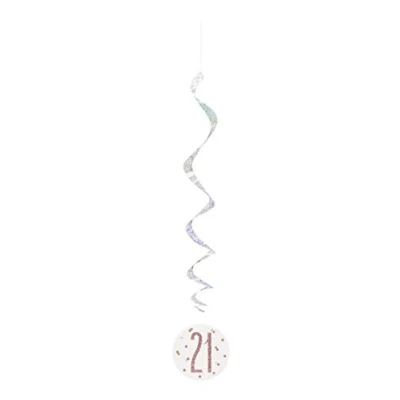 Image of Unique 84931 Number Hanging Swirl Decorations 32 Glittery Rosegold 6 Pcs, Rose Gold, Age 21