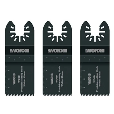Image of WORX WA5016.3 35mm Sonicrafter Oscillating Multitool Universal Wood Cutting Blade (3 Pieces)