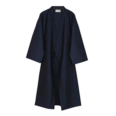 Image of thefancypumpkin Jinbei Men&#039;s Japanese Yukata Kimono, Gray277m, M