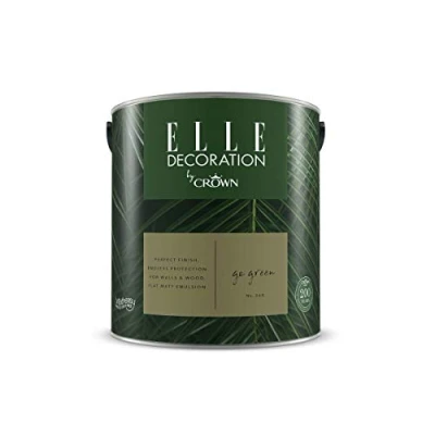 Image of ELLE Decoration by CROWN 2.5L Flat MATT Emulsion Paint Go Green No 368