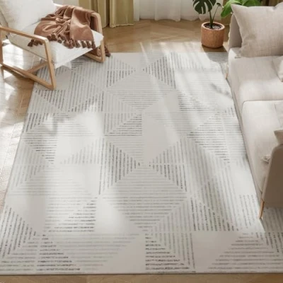 Image of Non Slip Large Rug for Living Room 230 x 160 cm, Grey Homcom