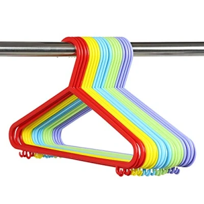 Image of Taylor &amp; Brown® 100 Multi Coloured Plastic Coat Hangers For Kids Clothes Childrens Hang Baby Child Children Hanging Storage