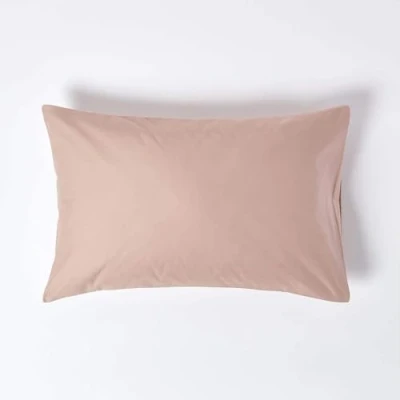 Image of HOMESCAPES 1000 Thread Count Egyptian Cotton Beige Standard Size Pillowcase Luxury Housewife Pillow Case Pack of 2