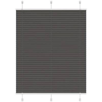 Image of vidaXL Pleated Blind Black 105x150 cm Fabric Width 104.4 Polyester