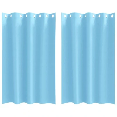 Image of vidaXL Curtains with 2 pcs Light blue 175 x 140 cm Polyester