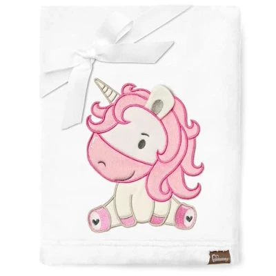 Image of Be Mammy Warm Children Baby Cosy Blanket Gift BE20 168 (White Unicorn)
