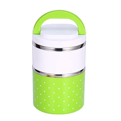 Image of Thermal Insulation Bento Lunch Box 1/2/3 Layers Portable Thermo Insulated Stainless Steel Waterproof Food Container Stackable with Handle for Men Women Children