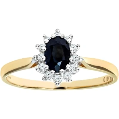 Image of Naava 9 Ct Gold Rings for Women Premium Quality Engagement Embellished with Sapphire and Diamonds Stunning Durable Wedding Branded Box Included