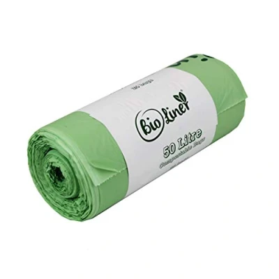 Image of 50 Litre Bioliner Compostable Swing Bin/Caddy Liners 1 Roll 25 bags