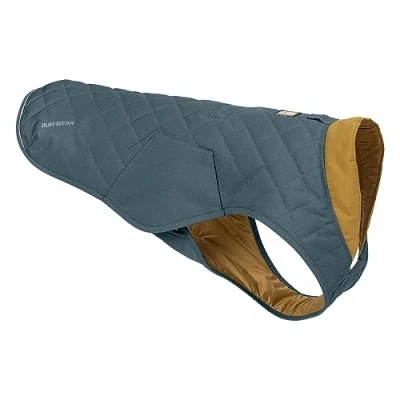 Image of RUFFWEAR Stumptown Quilted Dog Jacket, Medium Coat with Harness Portal, Stylish Premium Quality Vest for Pet Walking, Cosy &amp; Abrasion Resistant Coat, M, Orion Blue