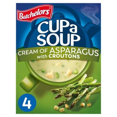 Image of Batchelors Cup a Soup Cream of Asparagus with Croutons Instant Sachets, 4 117 g (Pack 1)