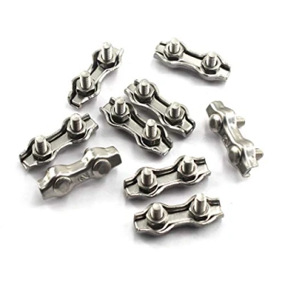 Image of M5 Wire Rope clip Clamp 304 Stainless Steel Duplex Cable （Pack of 10）