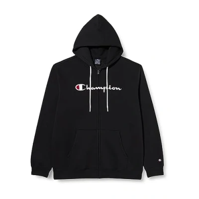 Image of Champion Men&#039;s Legacy American Classics Powerblend Fleece Full Zip Hooded Sweatshirt, Black, S