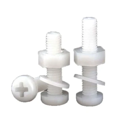 Image of White Nylon Screw Nut Washer Set Round Head Cross Bolt Plastic Insulated M2 M2.5 M3 M4 M5 M6 M8, (50pcs)