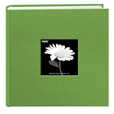 Image of Fabric Frame Cover Photo Album 200 Pockets Hold 4x6 Photos, Citrus Green