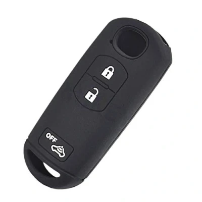 Image of Happyit Silicone Car Key Cover Cases for Mazda CX 3 5 7 9 Speed Miata MX5 2 4 Buttons Remote Fob Accessories (3 C)