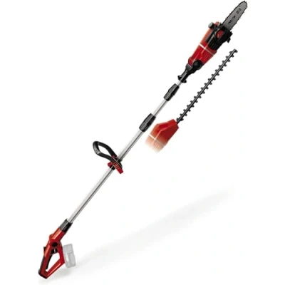 Image of Einhell Power X Change 18V Cordless Multifunctional Garden Tool 2 in 1 Long Reach Hedge Trimmer And Mini Chainsaw / Pruning Saw GE HC 18 Li T Solo Pole (Battery Not Included)