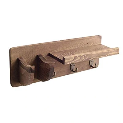 Image of Guitar Wall Mount, Mountable Universal Hanger, Wooden Hook Holder Stand With Pick And 3 Hook, Hanger Base Acoustic