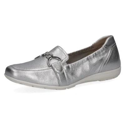 Image of CAPRICE Women&#039;s 9 24650 42 Moccasin, Silver Metal, 9.5 UK