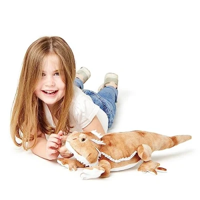 Image of Zappi Co Children&#039;s 100% Recycled Realistic Lifelike Large Plush Toy Soft &amp; Cuddly Stuffed Animal for Boys and Kids (50cm Length) (Bearded Dragon)