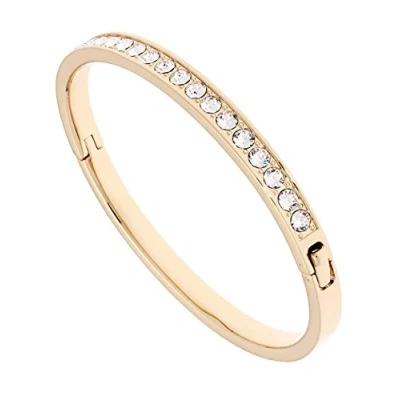 Image of Ted Baker Clemara Hinge Crystal Bangle Bracelet For Women Medium (Gold/Crystal)