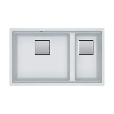 Image of Franke Kubus 2 KNG 120 Undermount Sink Rectangular, Fragranite, White, Bowls, Rectangle
