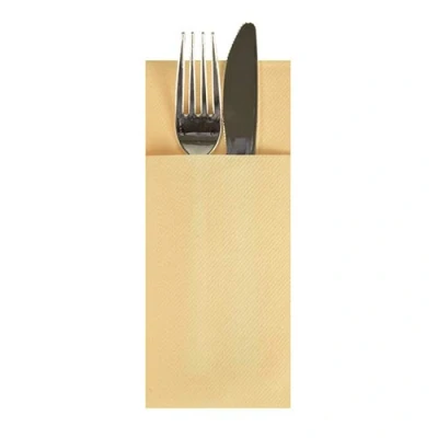 Image of PAPSTAR 500 Airlaid Cutlery Bags 40 x 33 cm 1/8 Fold Cream