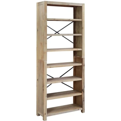 Image of vidaXL 7 Tier Bookcase 80x30x200 cm Solid Wood Acacia