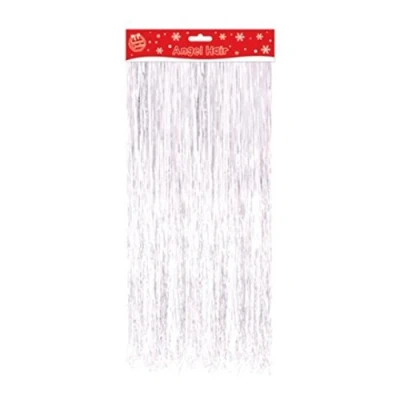 Image of The Home Fusion Company Christmas Xmas Decoration Angel Hair Tinsel Lametta White Red Silver Gold