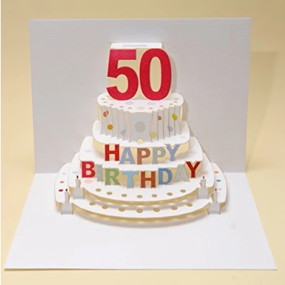 Image of Forever Cards Pop Up Birthday Card 50th